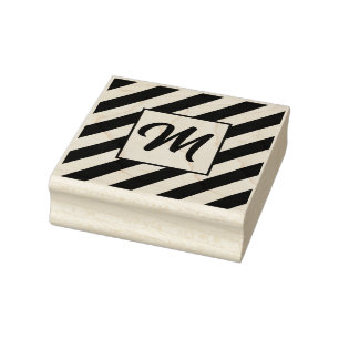 CAUCHO SELLO DE MADERA CON LETRA INICIAL PERSONALIZADA