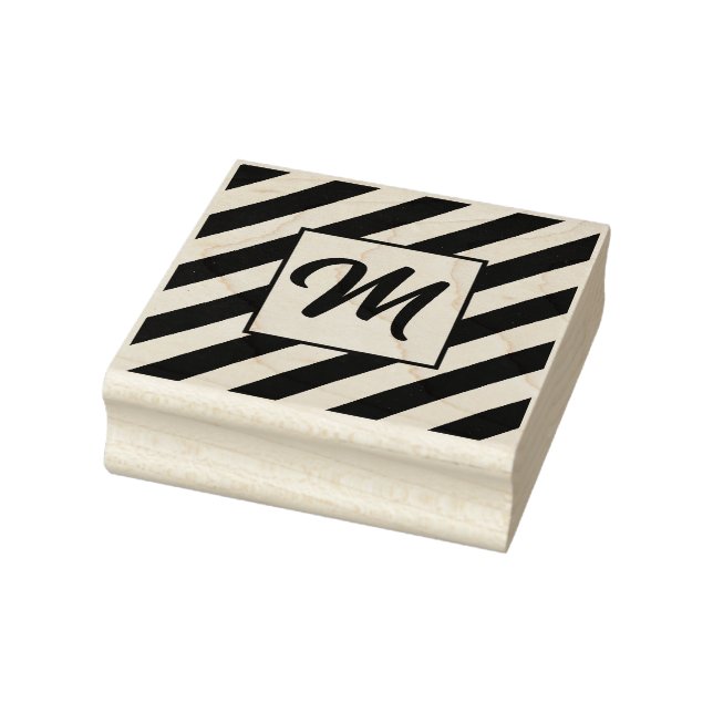 CAUCHO SELLO DE MADERA CON LETRA INICIAL PERSONALIZADA (Sello)
