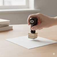Sello de madera de 1 x 1 pulgada diseñado para su 