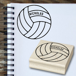 Caucho Sello de Madera de Arte de Voleibol Personalizado 