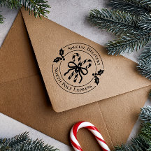 Sello de madera de bastón de caramelo de Navidad
