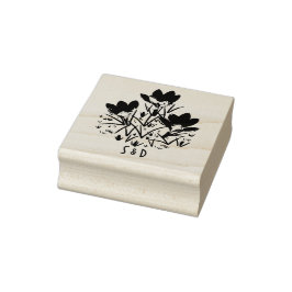 Caucho Sello de madera de cruces azules