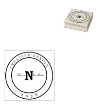 Sello de Madera de Diseño Creativo Monograma Minim