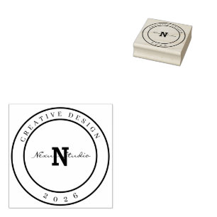 Caucho Sello de Madera de Diseño Creativo Monograma Minim