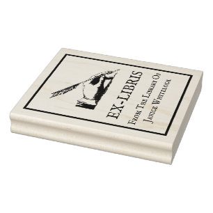 Caucho Sello de madera de ex-Libris personalizado