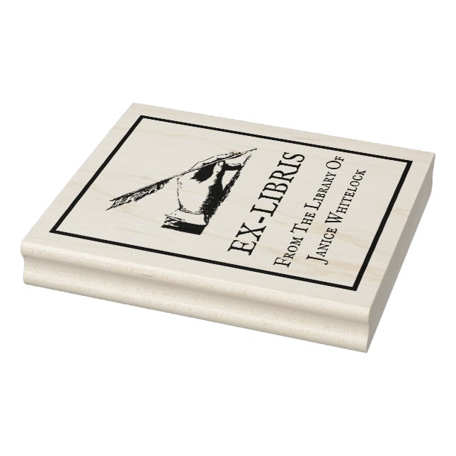 Caucho Sello de madera de ex-Libris personalizado (Sello)
