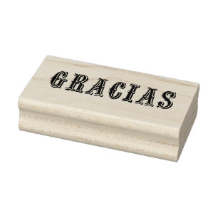 Caucho Sello de madera de Gracias-
