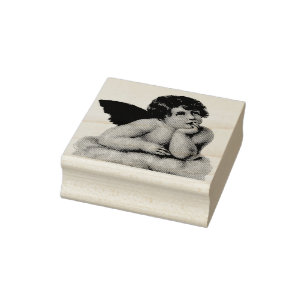 Caucho Sello de madera del arte del ÁNGEL