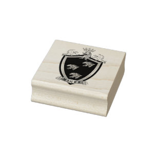 Caucho Sello de madera del escudo de armas de Magee