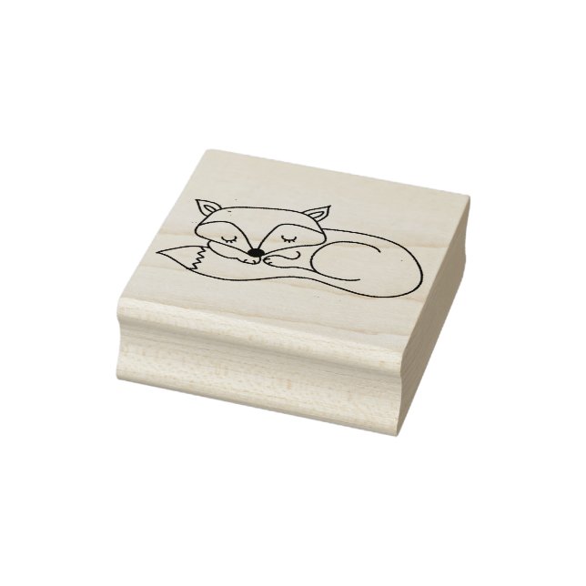 Caucho Sello de madera - Fox durmiente (Sello)