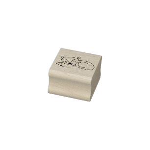 Caucho Sello de madera - Fox durmiente