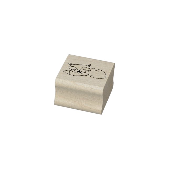 Caucho Sello de madera - Fox durmiente (Sello)