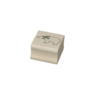 Caucho Sello de madera - Oso polar