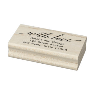 Caucho Sello de madera personalizada con escritura modern