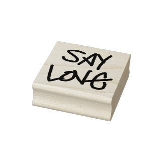 Caucho Sello de madera "Say Love", inspirado en Scott