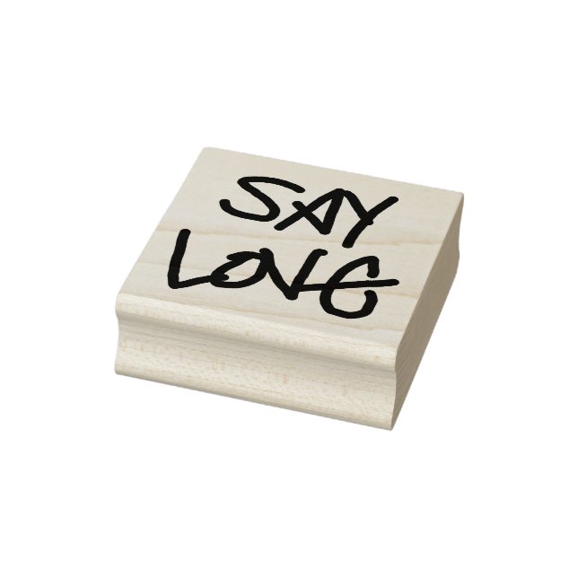 Caucho Sello de madera "Say Love", inspirado en Scott (Sello)