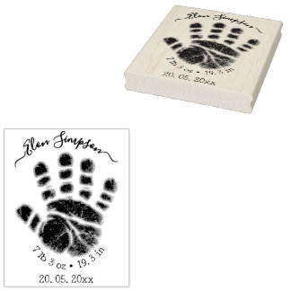Caucho Sello de mano de bebé personalizado, recién nacido