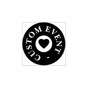 Caucho Sello de mano de evento de personalizado - Corazón
