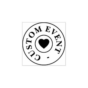 Caucho Sello de mano de evento de personalizado - Corazón