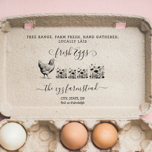 Caucho Sello de negocio de huevos para granjas escrito a  (Subido por el creador)