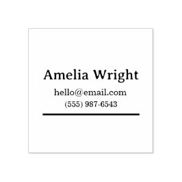 Caucho Sello de nombre, correo electrónico y teléfono de