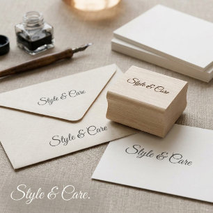 Caucho Sello de nombre de arte de madera con tipografía e