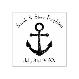 Caucho Sello de novia y de Groom Boda náutico