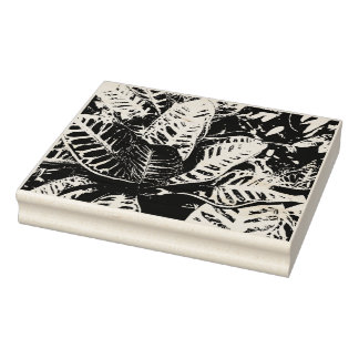 Caucho Sello de planta de croton tropical