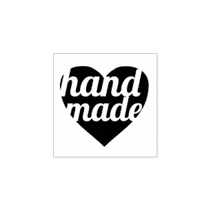 Caucho Sello de producto Corazón de Guión Hand