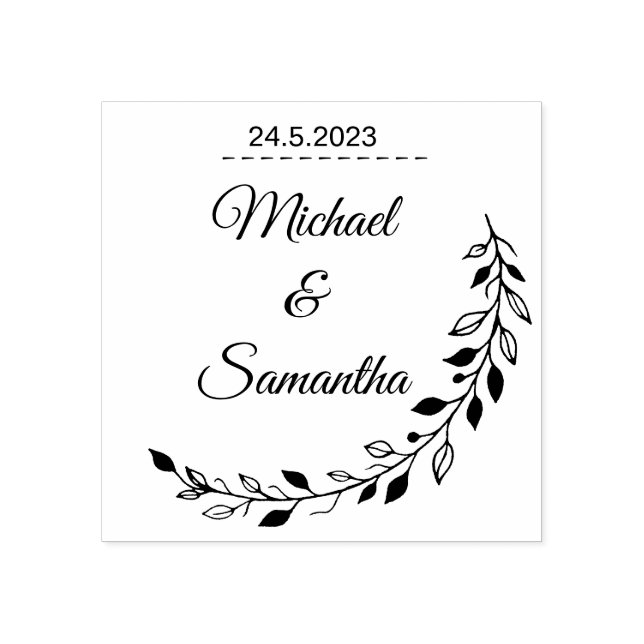 Caucho Sello de regalo de compromiso con nombres, Pareja (Impresión)