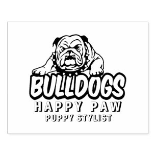 Caucho Sello de retrato de bulldog de perro personalizado