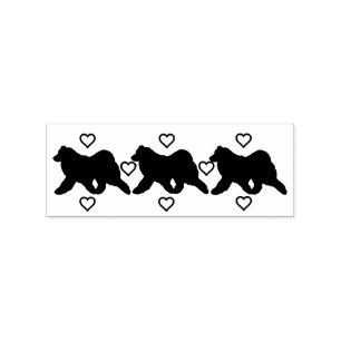 Caucho Sello de Silhouette&Hearts del samoyedo; Los