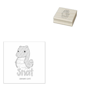 Caucho Sello de tinta Snat (Serpiente + Gato) lindo