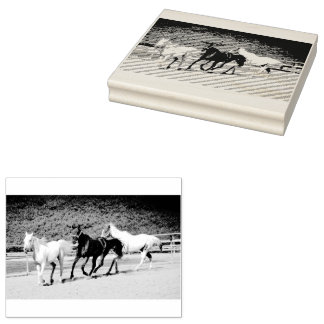 Caucho Sello de tres caballos