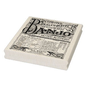 Caucho Sello exclusivo del arte de la partitura del banjo