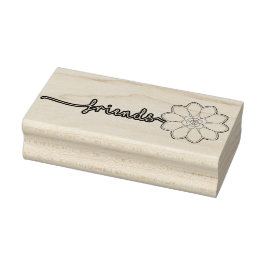 Caucho Sello floral de amigos