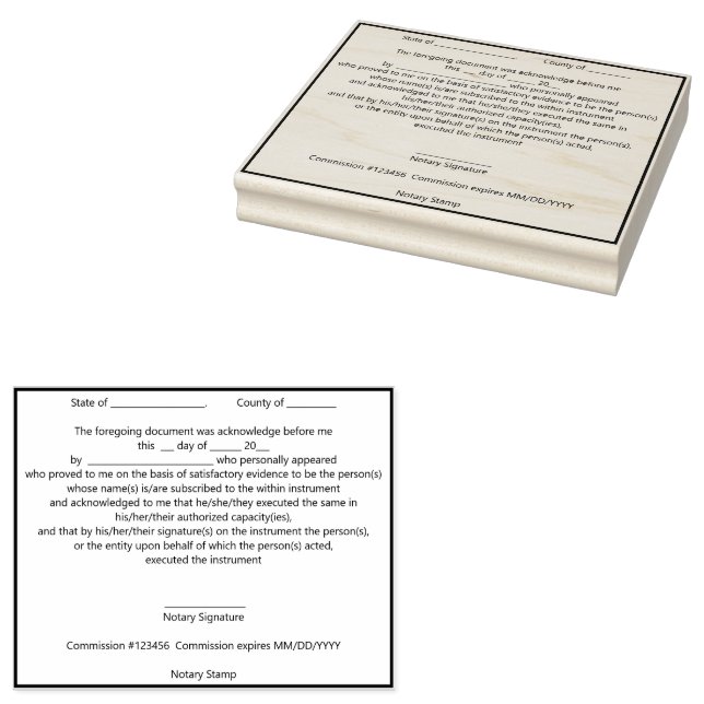 Caucho Sello moderno de reconocimiento público por notari (Sellado)