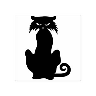 Caucho Sello negro de gato de Halloween