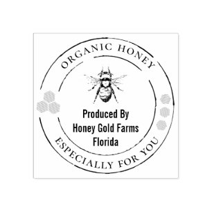 Caucho Sello Oficial de Abeja de Miel Orgánica