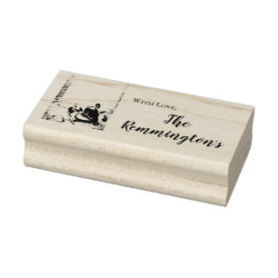 Caucho Sello personalizado de la clave de madera del camp