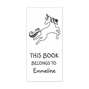 Caucho Sello personalizado de libro de Unicornio Mágico V