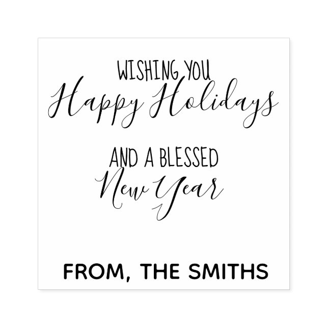 Caucho Sello personalizado de vacaciones felices (Impresión)