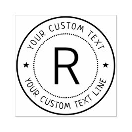 Caucho Sello redondo de monograma formal