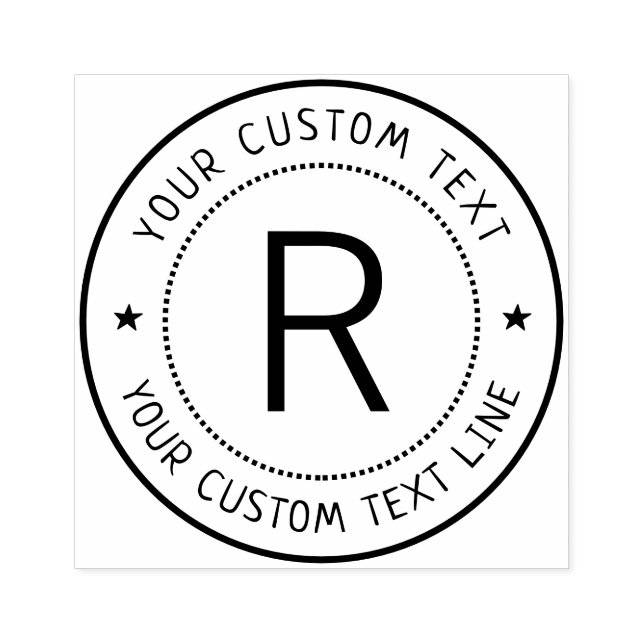 Caucho Sello redondo de monograma formal (Impresión)