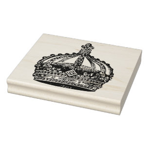 Caucho Sello Royal Crown Rubber Art del vintage de rey