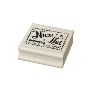 Caucho Sello Santa de la tarjeta de Navidades de la lista