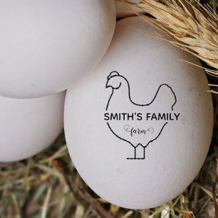 Caucho Silueta de pollo personalizado Huevo Mini Sello