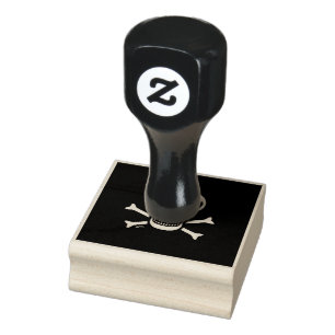 Caucho Skull n Bones Sello de goma negro