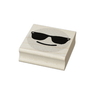 Caucho Sonriente con sello de goma de Emoji de gafas de s