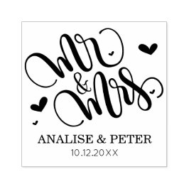Caucho Sr. y Sra. - sello de boda personalizado